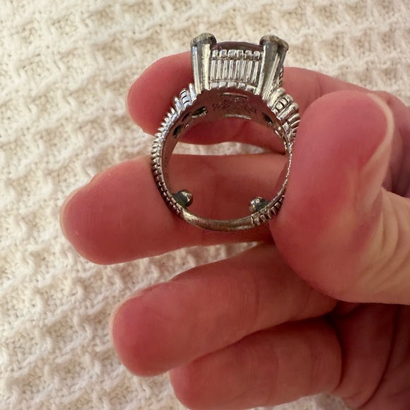 Judith Ripka JR TWO Fontaine Prasiolite & Diamond Cocktail Ring size 7 - Picture 9 of 9